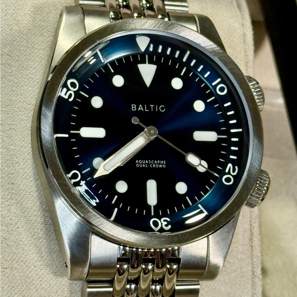 Baltic Aquascaphe Dual Crown Blue Dial Classic Luxury Men’s Watch - Picture 2 of 7